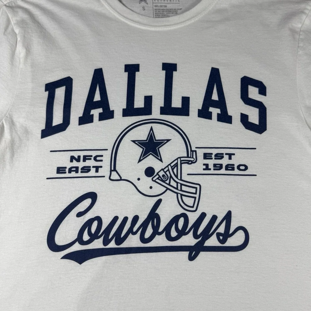New Dallas Cowboys Authentic Apparel Men's Small‎ White T Shirt NFC East NWOT